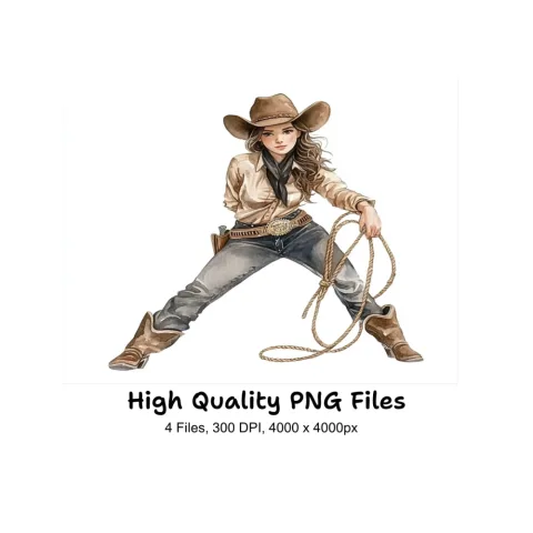 Cowgirl Clipart Bundle