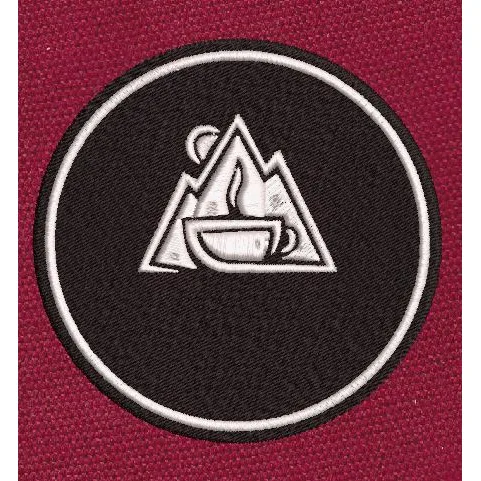Mountain Coffee Black & White Embroidery Design