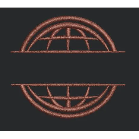 Split Globe Monogram Frame Embroidery Design
