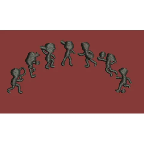 Figures in Motion Embroidery Design