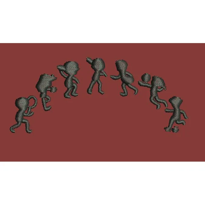 Figures in Motion Embroidery Design