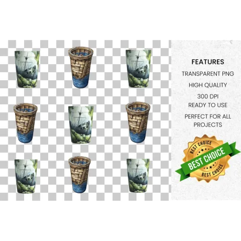 Rustic Nature Tumbler Designs Clipart Bundle