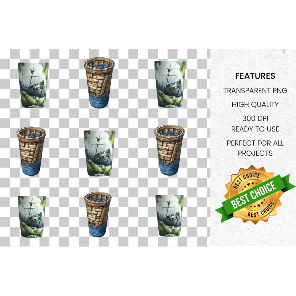 Rustic Nature Tumbler Designs Clipart Bundle