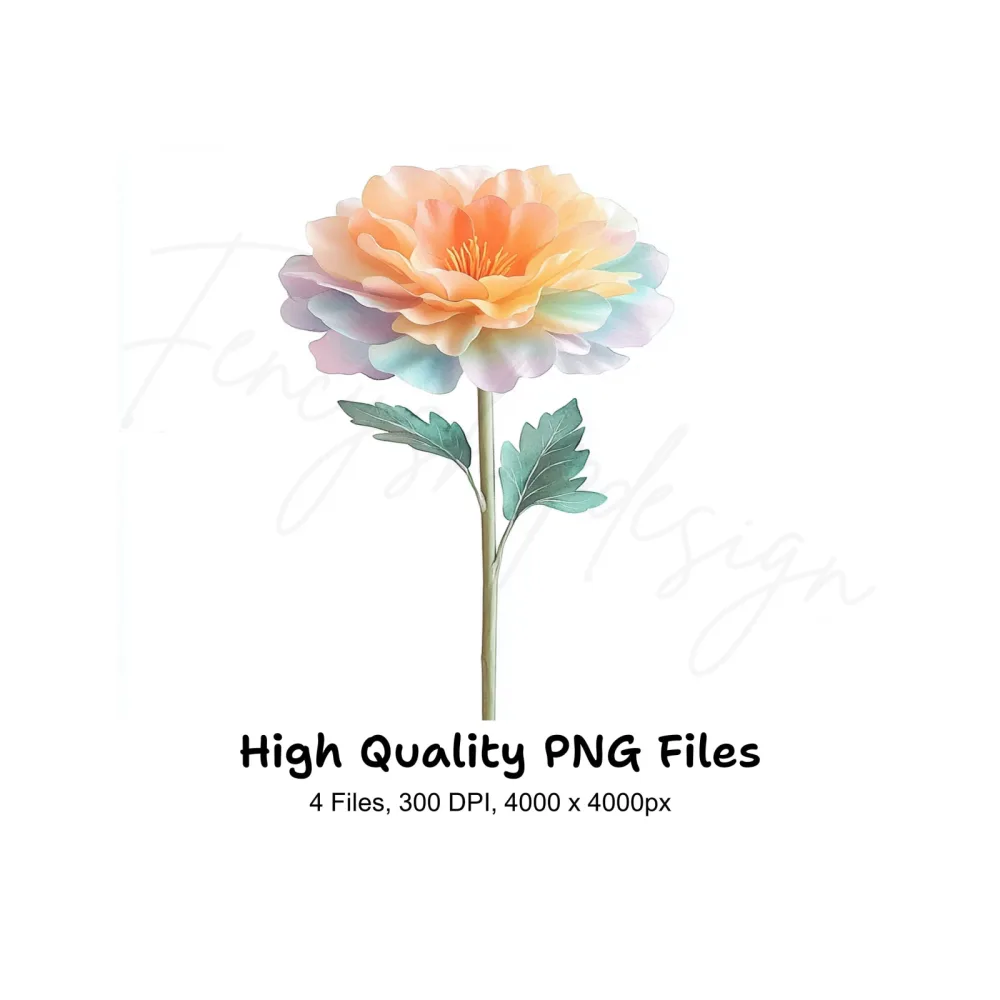 Soft Pastel Flowers Clipart Bundle