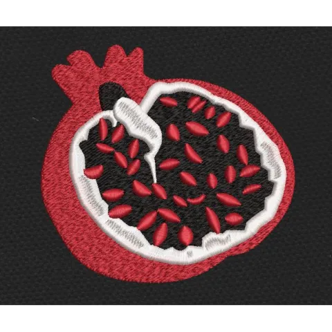 Pomegranate Seeds Red Embroidery Design