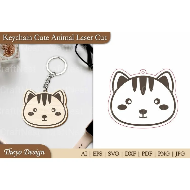 Cute Animal Keychain SVG Bundle