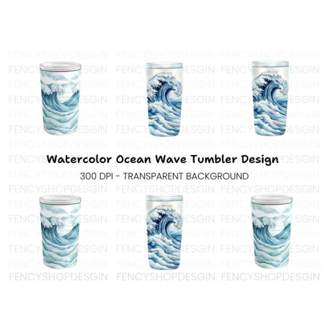 Ocean Wave Tumbler Clipart Bundle