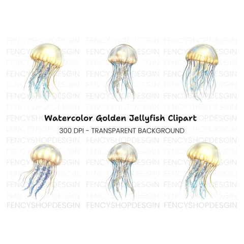 Graceful Jellyfish Clipart Bundle