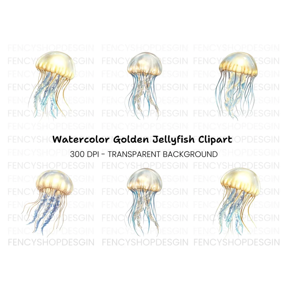 Graceful Jellyfish Clipart Bundle