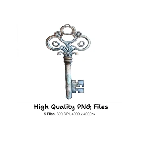 Ornate Antique Keys Clipart Bundle