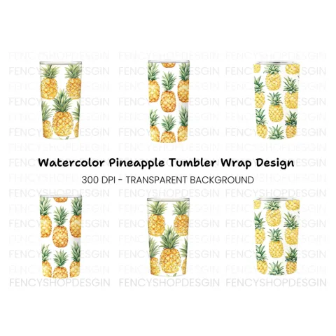 Pineapple Tumbler Clipart Bundle