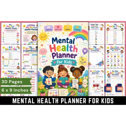 Mental Health For Kids Planner