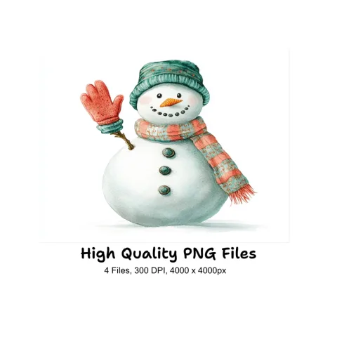 Cute Snowman Clipart Bundle
