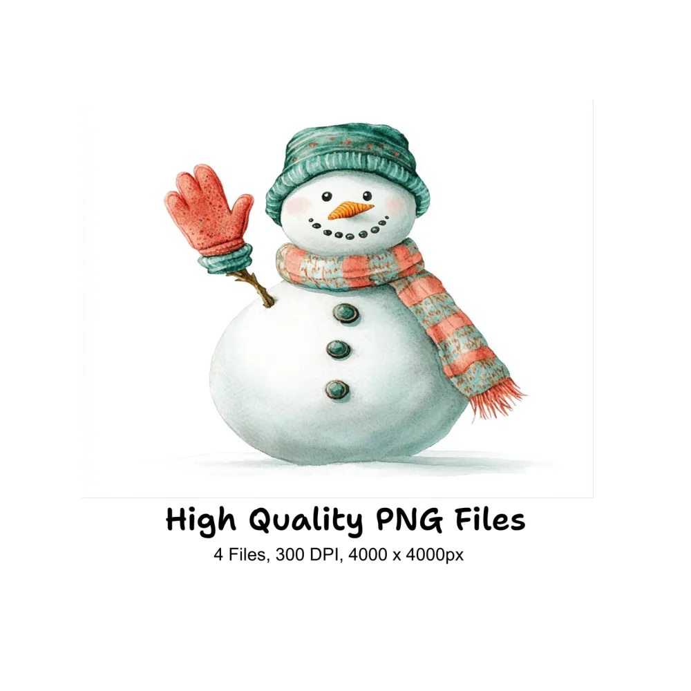 Cute Snowman Clipart Bundle