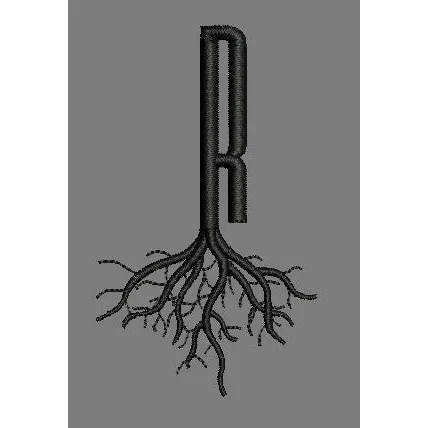 Letter R Rooted Embroidery Design