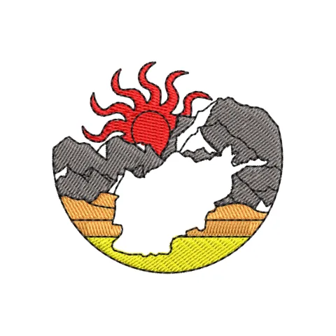 Bloody Sun Embroidery Design