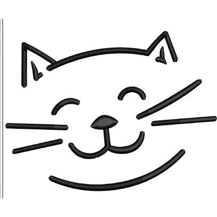 Cat Face Embroidery Design