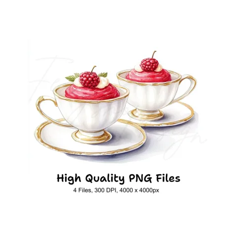 Raspberry Dessert Clipart Bundle