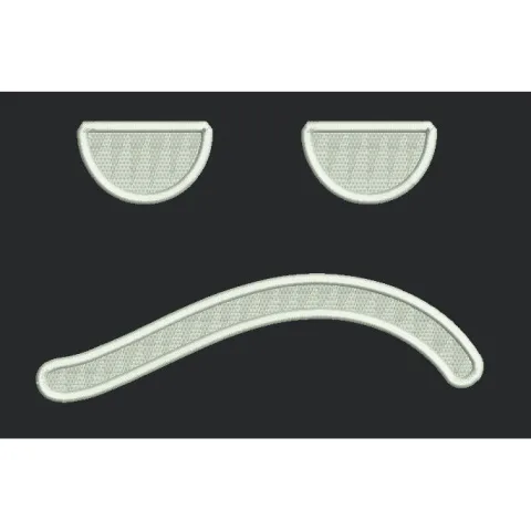 Sad Face Embroidery Design