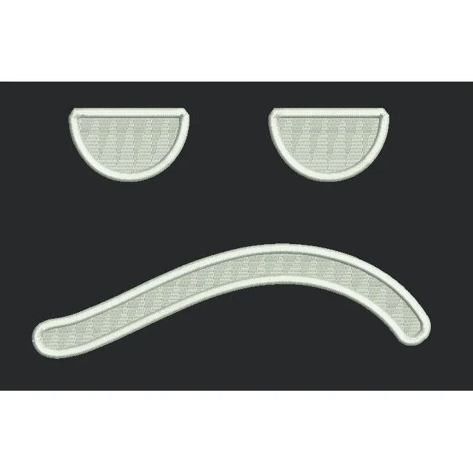 Sad Face Embroidery Design
