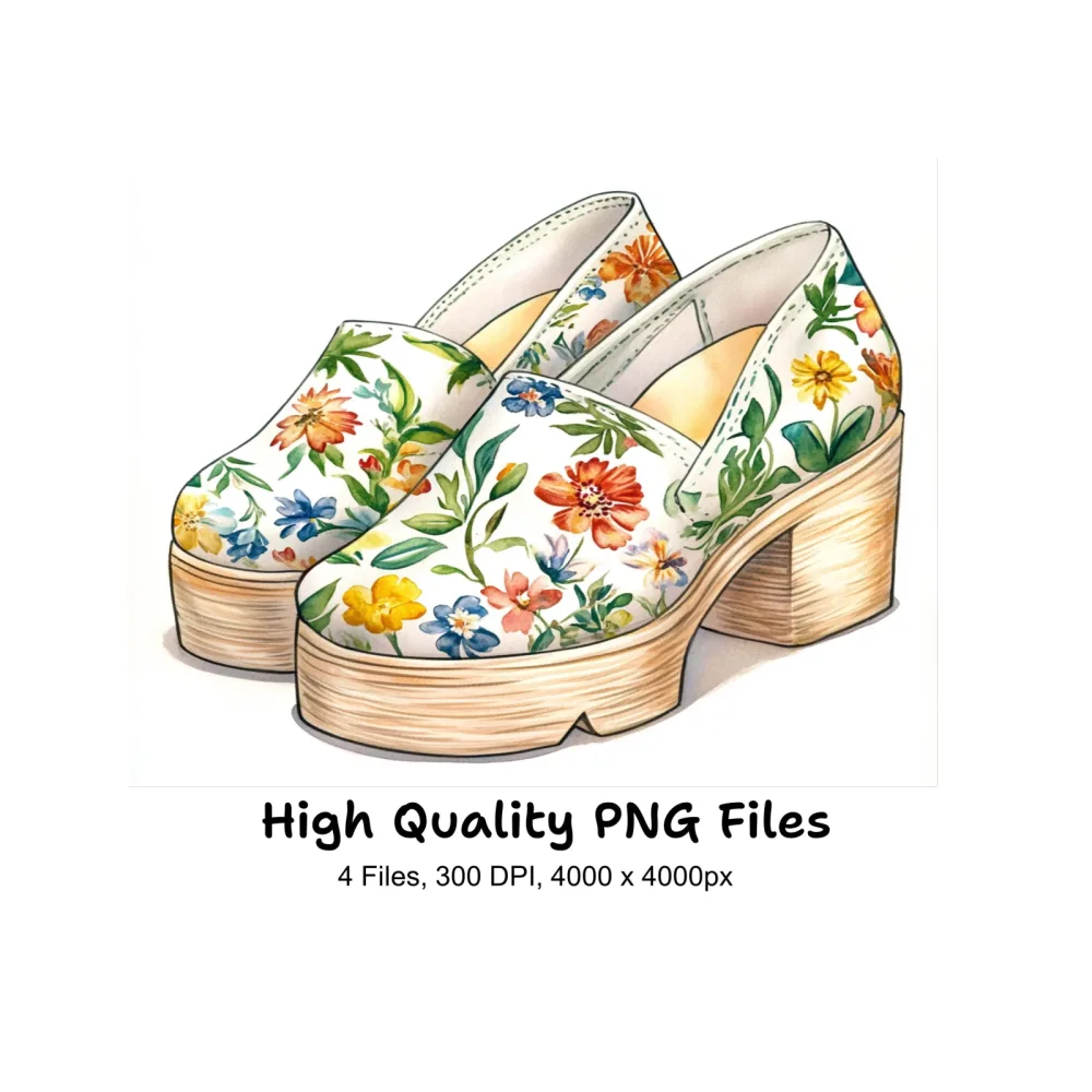 Floral Footwear Clipart Bundle