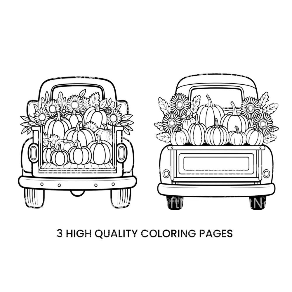Fall Truck with Pumpkins Coloring Books