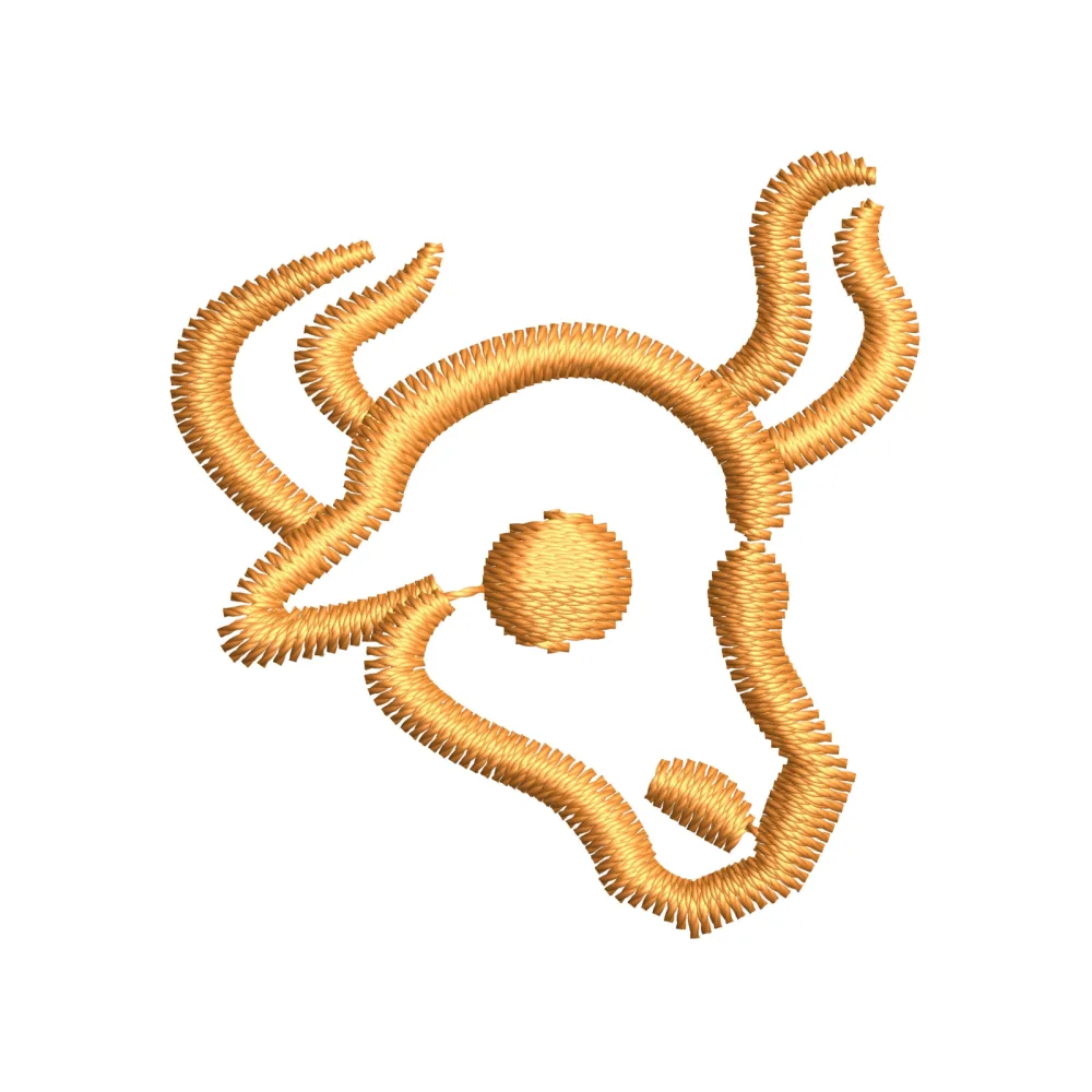 Bull Head Embroidery Design