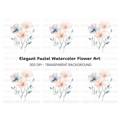 Soft Floral Clipart Bundle