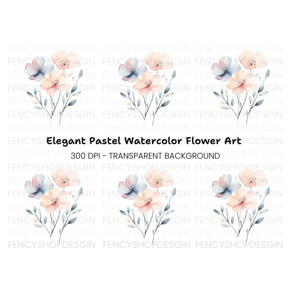 Soft Floral Clipart Bundle