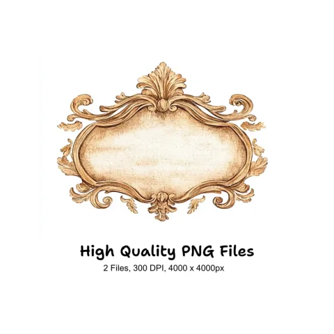 Vintage Gold Frame Clipart Bundle