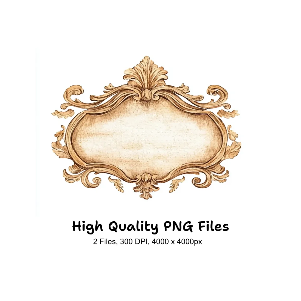 Vintage Gold Frame Clipart Bundle