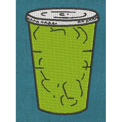 Iced Matcha Drink Embroidery Design
