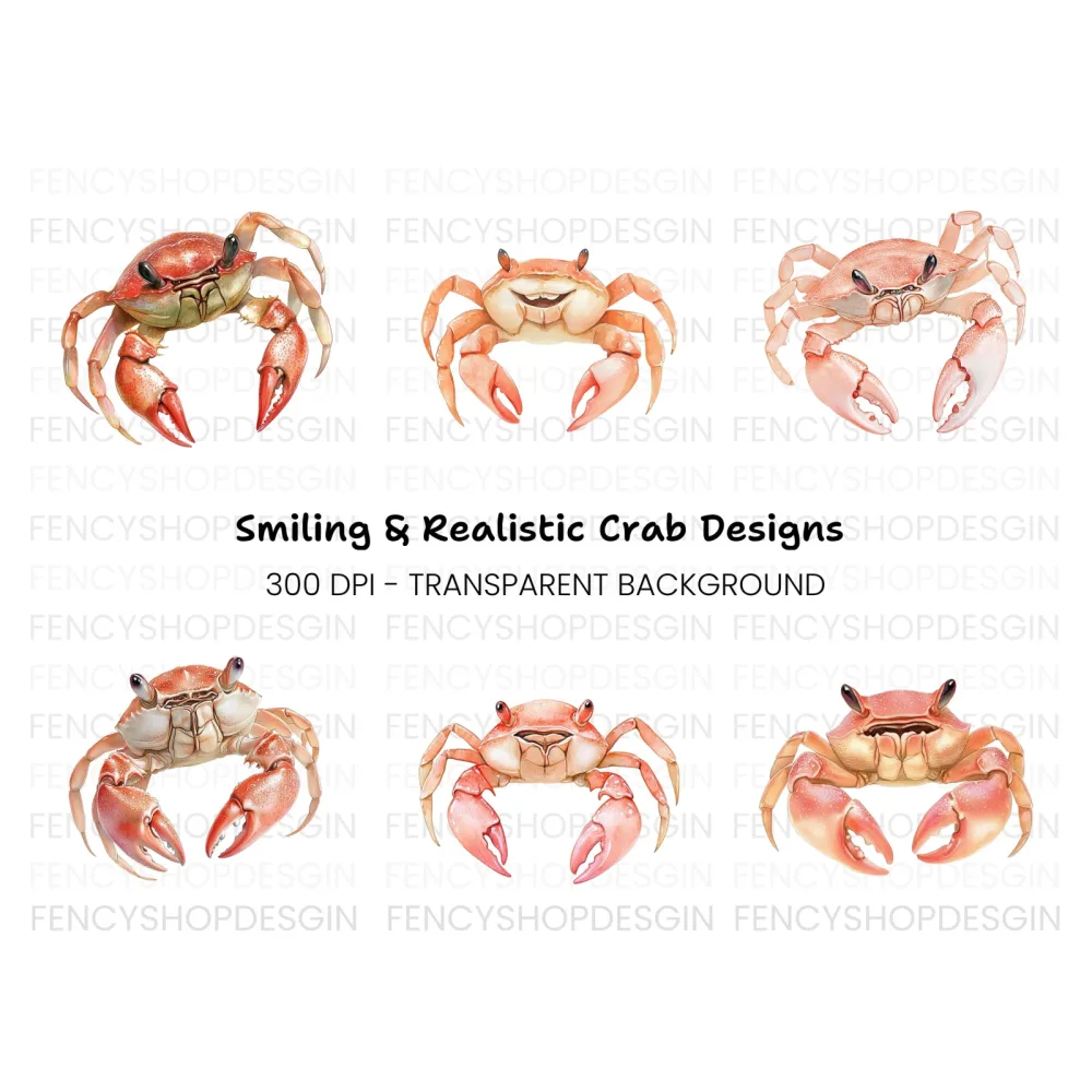 Cute Crab Clipart Bundle