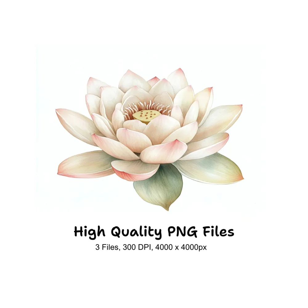 Graceful Water Lily Clipart Bundle