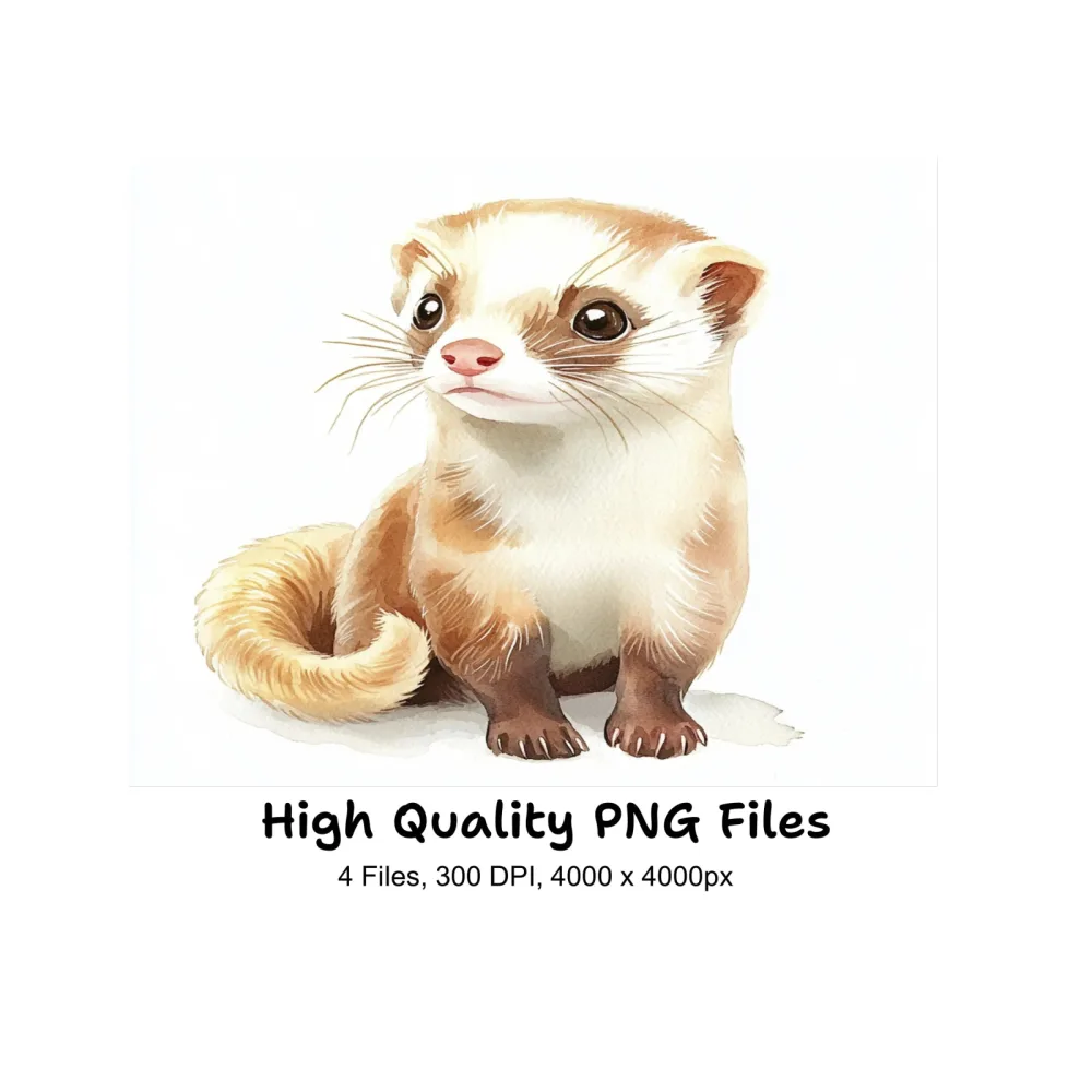 Adorable Ferret Clipart Bundle