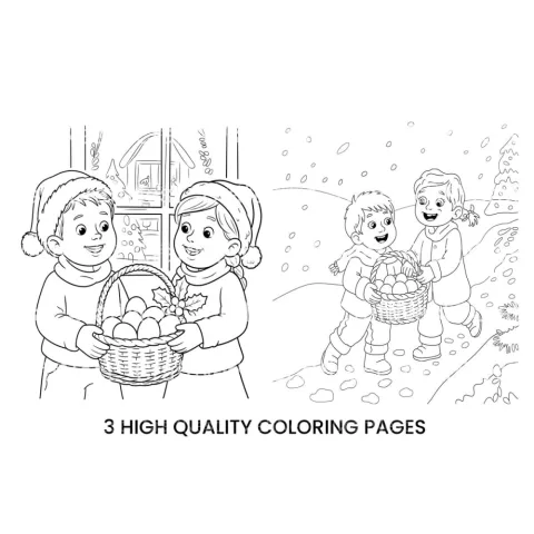 Kids Christmas Baskets Coloring Books
