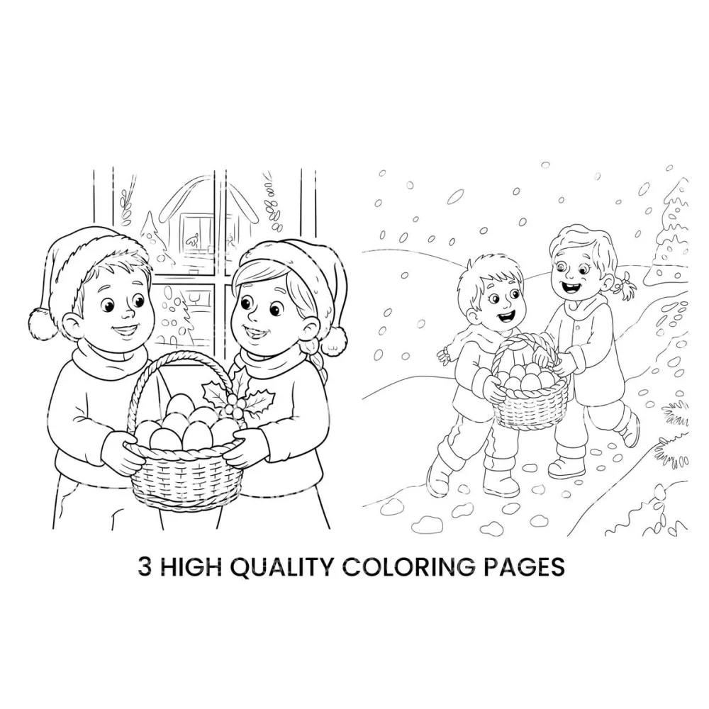 Kids Christmas Baskets Coloring Books