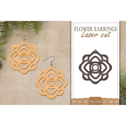 Earrings Flower SVG Bundle