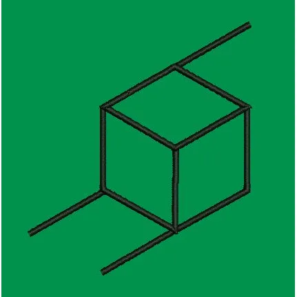 Isometric Cube Frame Embroidery Design