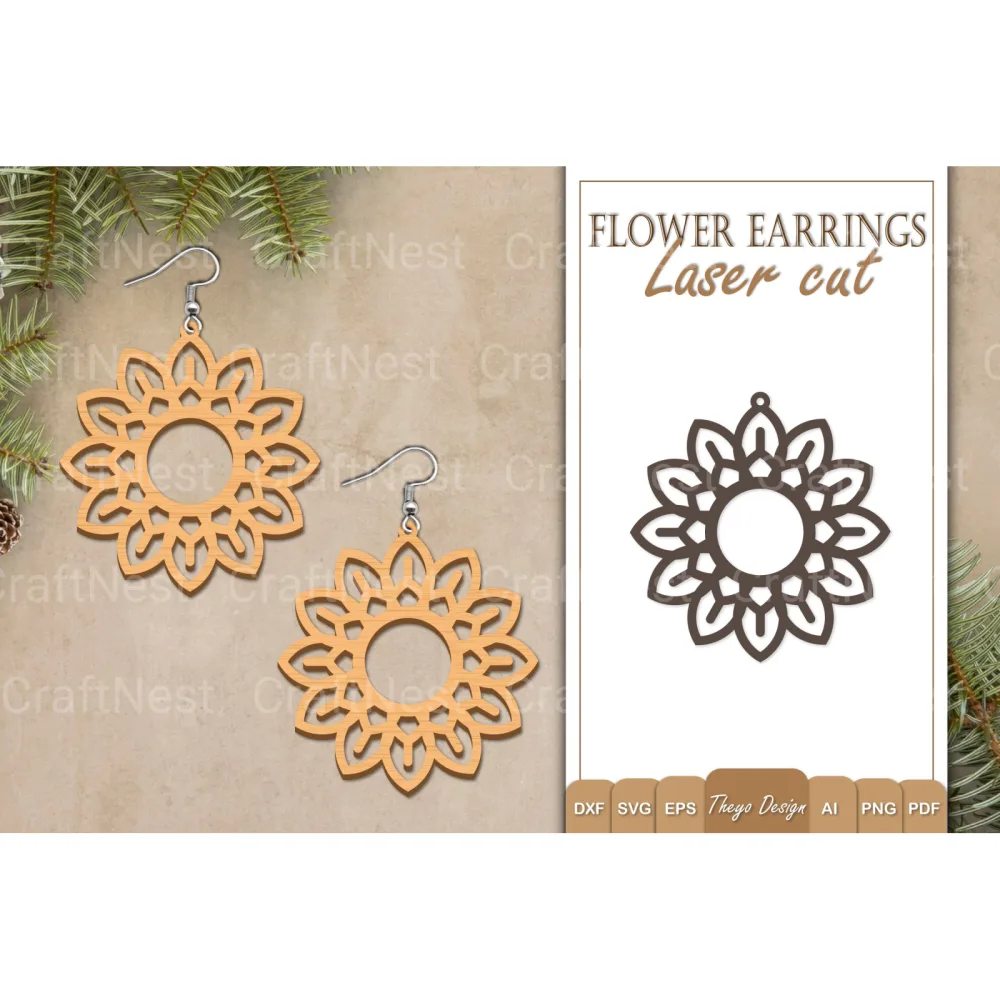 Earrings Flower SVG Bundle