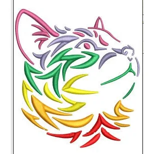 Color Cat Embroidery Design