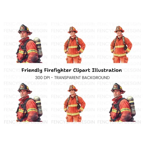 Brave Firefighter Clipart Bundle