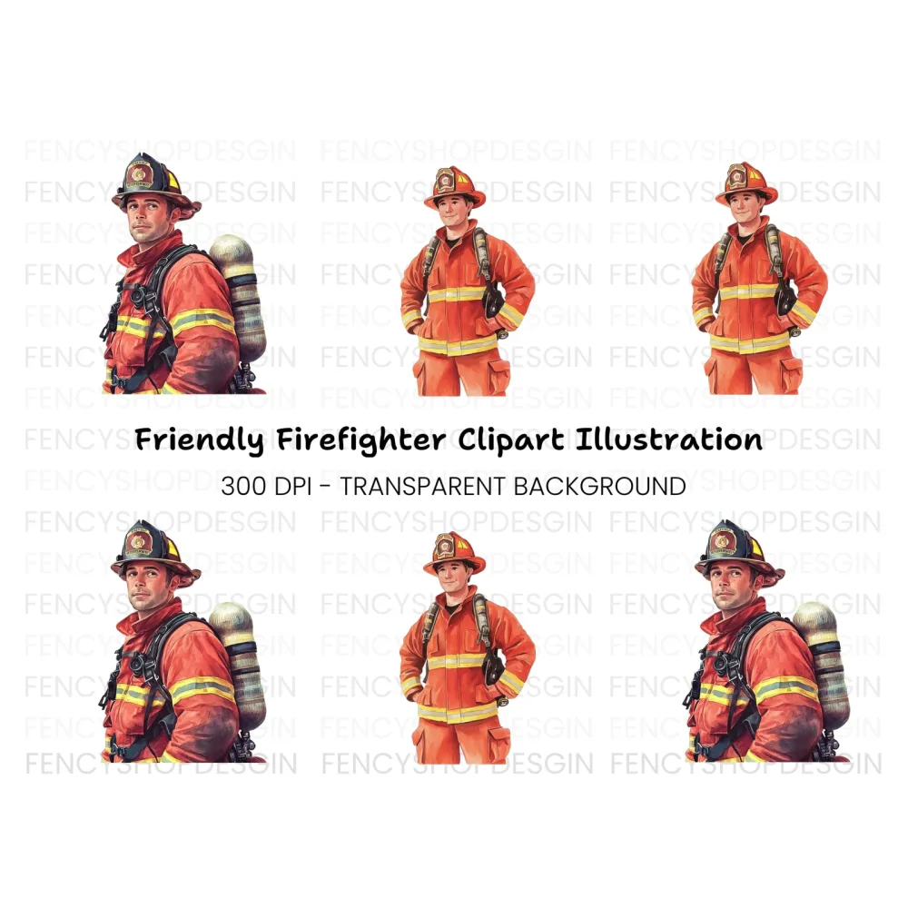 Brave Firefighter Clipart Bundle