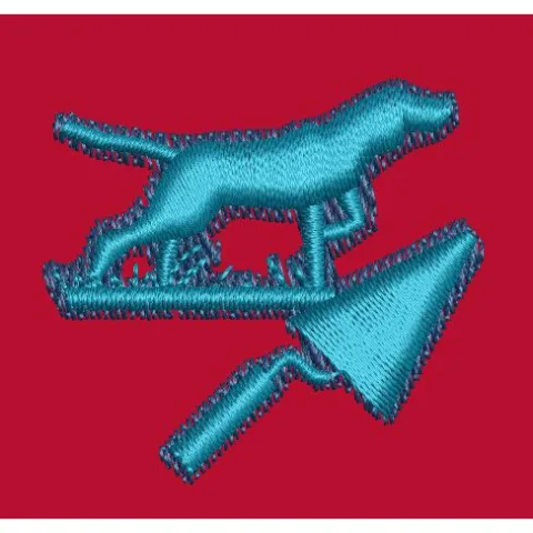 Dog and Trowel Embroidery Design