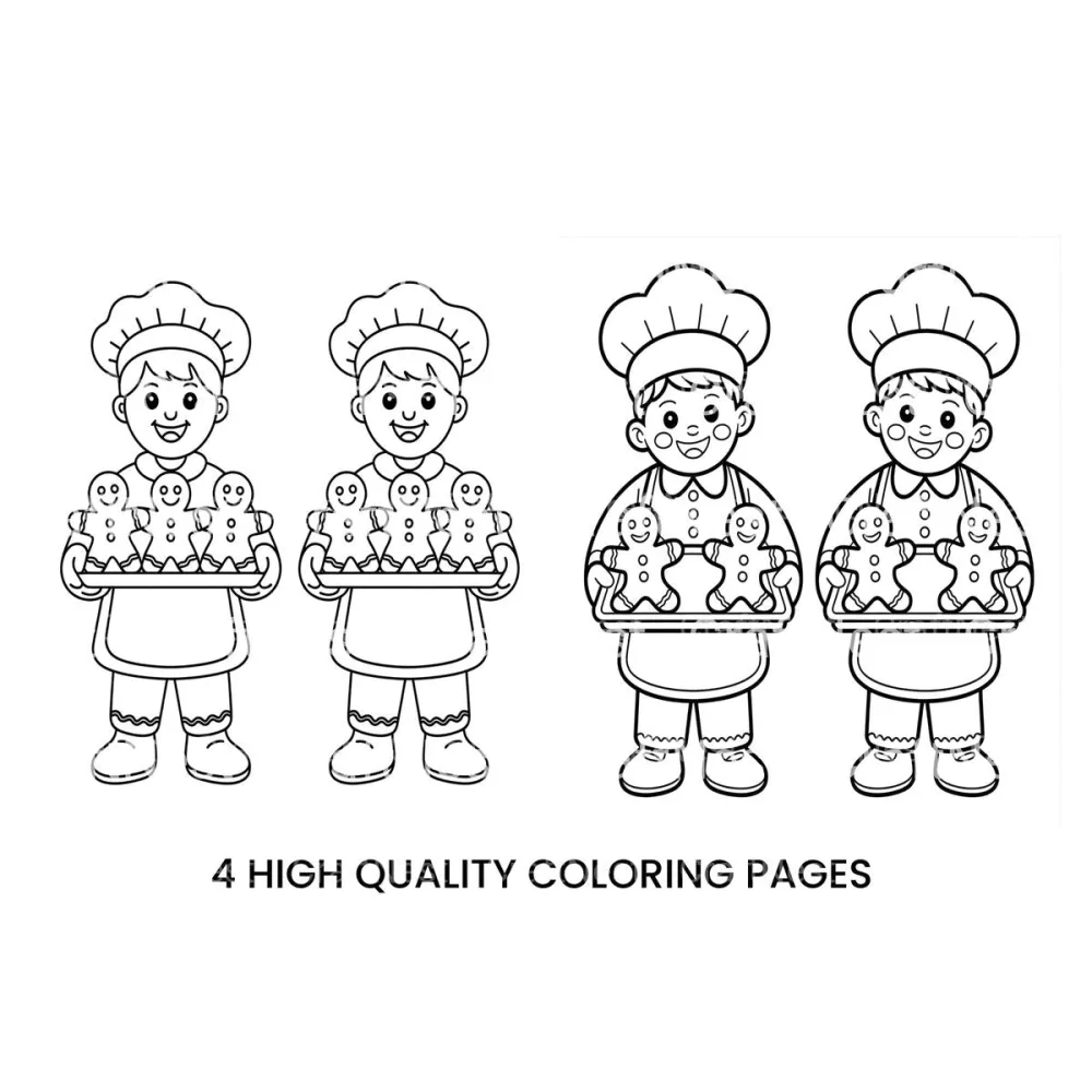 Gingerbread Bakers Fun Coloring Books