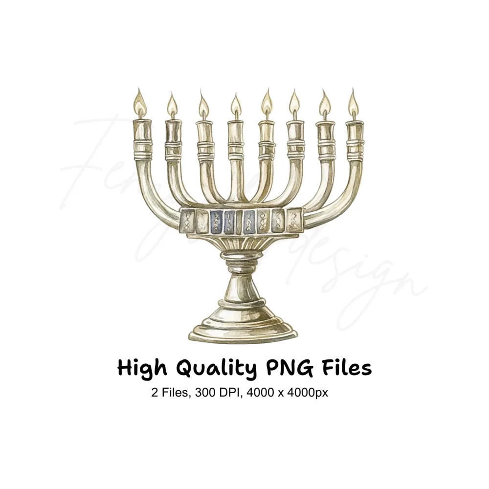 Hanukkah Menorah Clipart Bundle