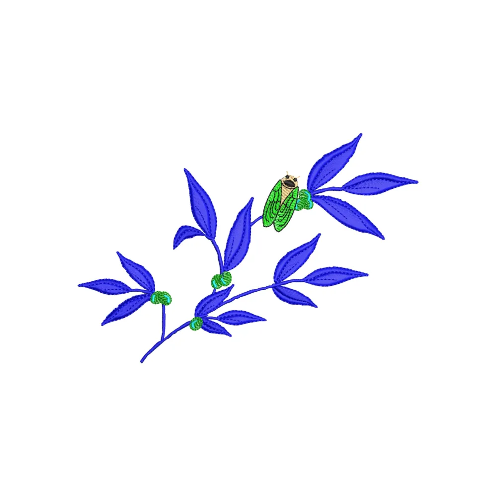 Leaf Fly Embroidery Design