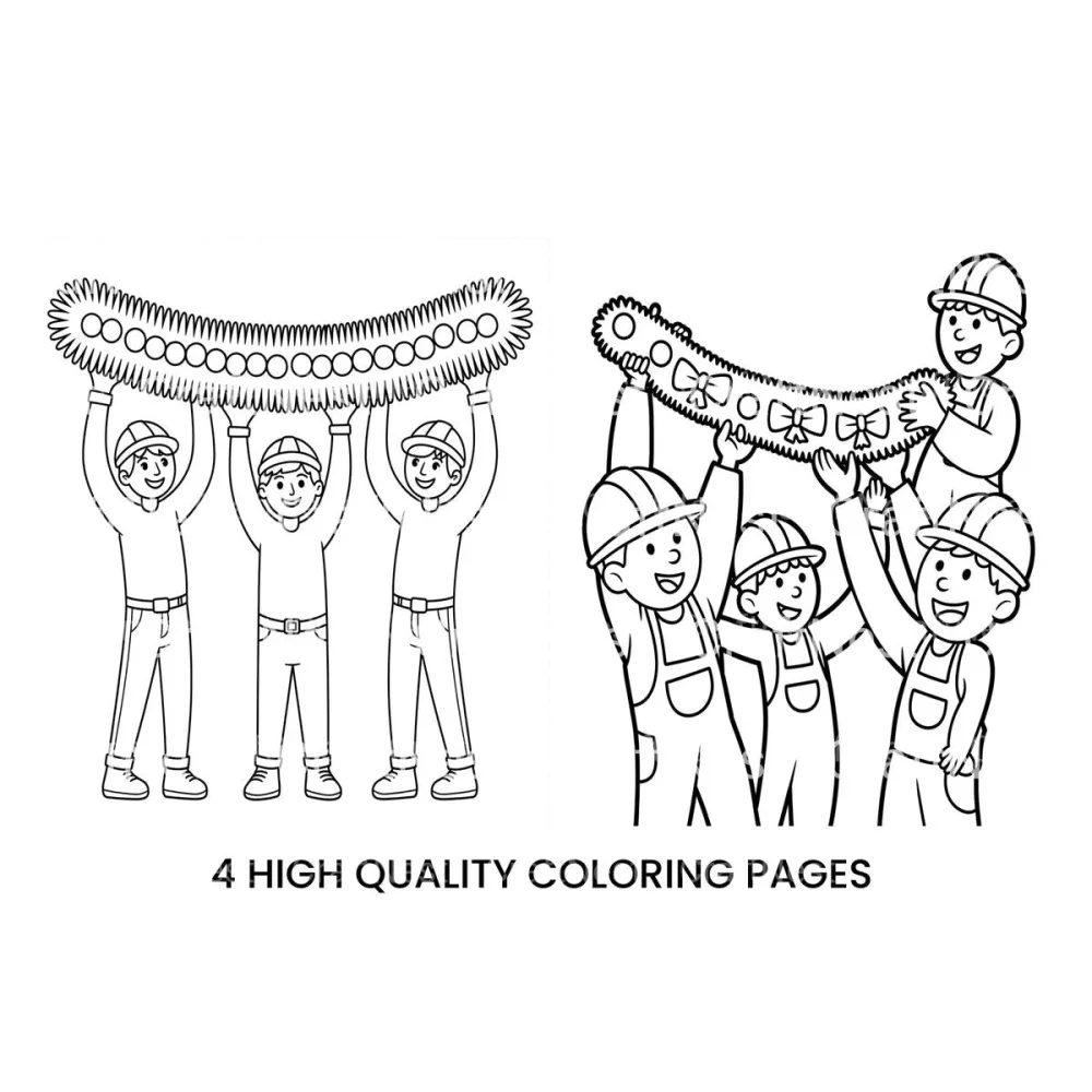 Christmas Garland for Kids Coloring Books