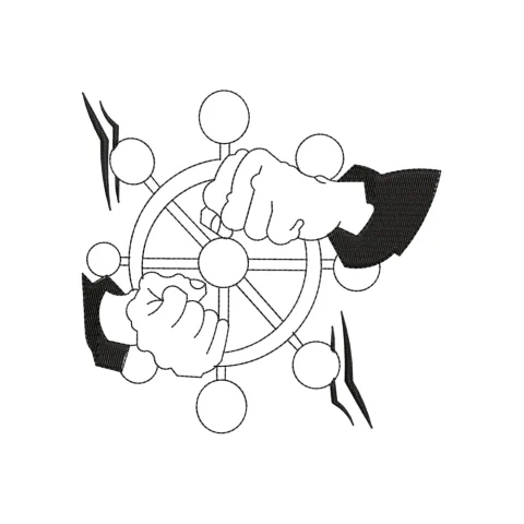 Ship Control Embroidery Design