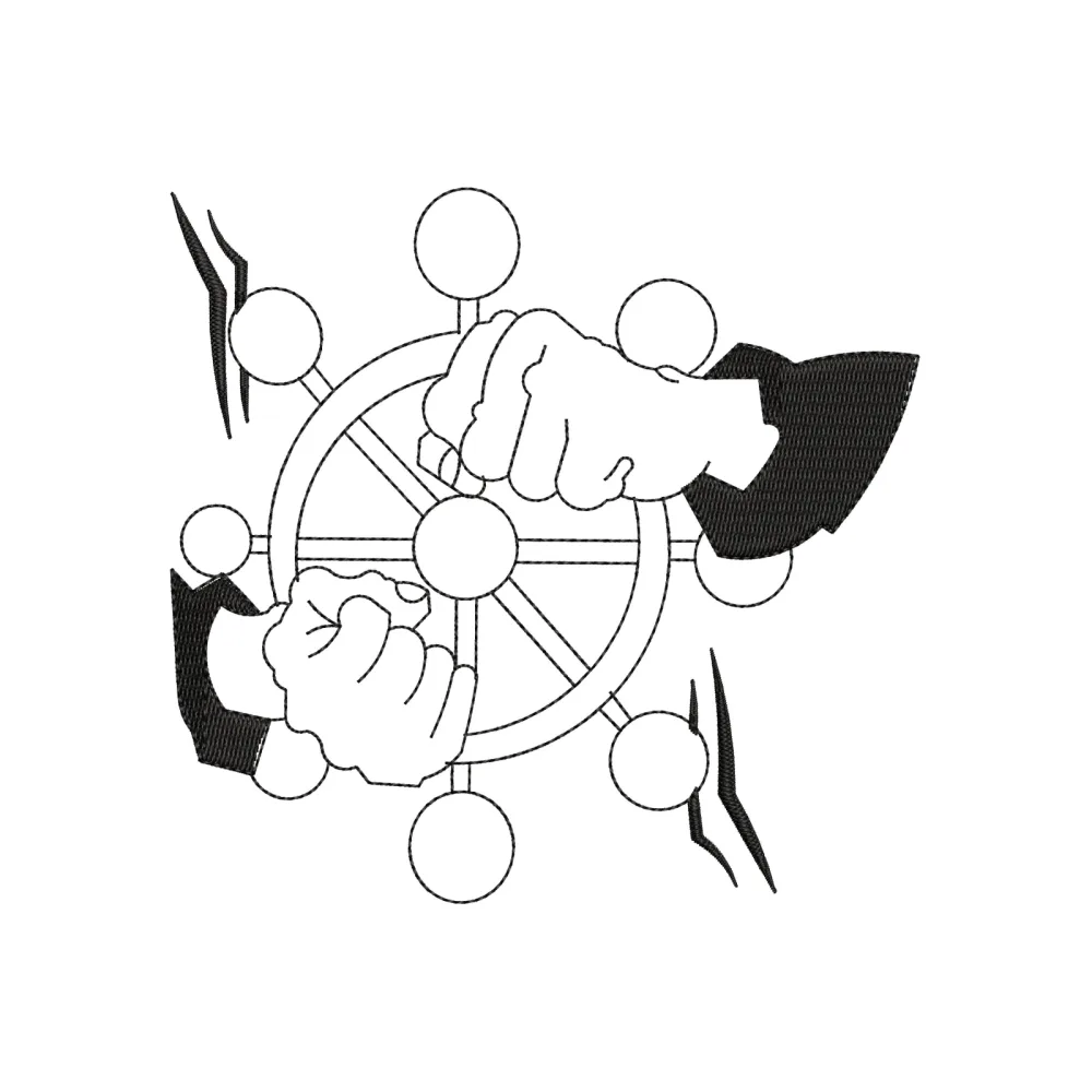 Ship Control Embroidery Design